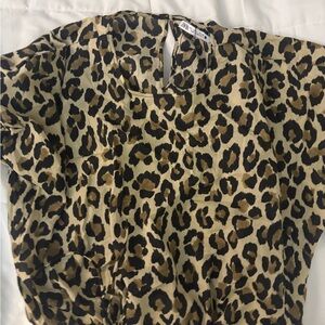 Zara Animal Print Top in Black and Tan